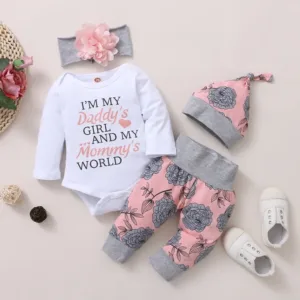 4PCS Newborn Baby Girl Clothing Set