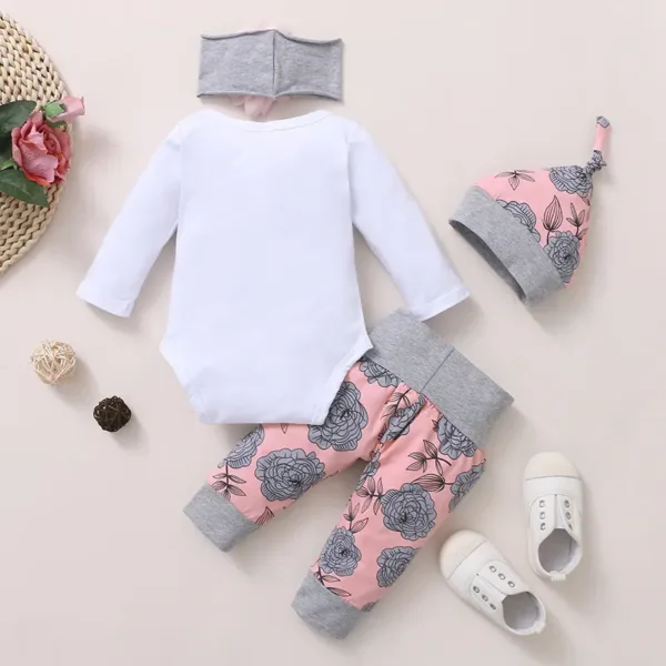 4PCS Newborn Baby Girl Clothing Set