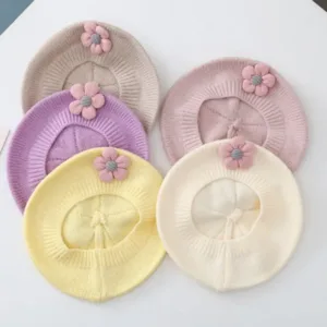 All in One Flower Toddler Beret Hat