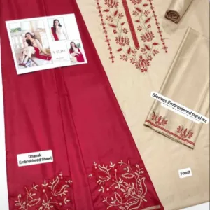 Asling Hit Volume Embroidered Dhanak 3Pc-01