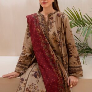 Baroque 3PC Karandi Printed Suit-01