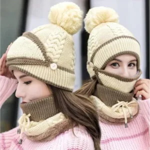 Beige Dachi Winter Cap Set