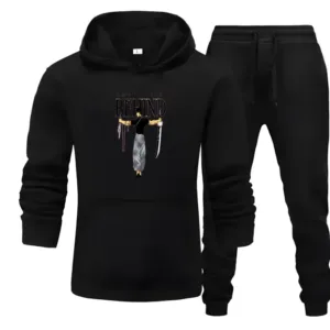 Black color Behind Anime Gymwear Tracksuit