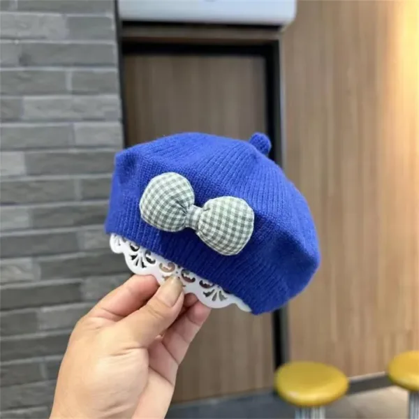 Blue Flower Toddler Beret Hat