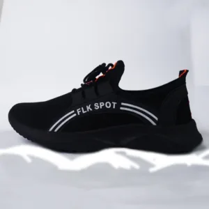 FLK SPOT Black Men's Exercise Running Sneakers.