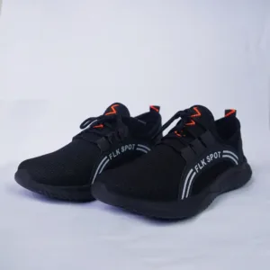 FLK SPOT Black Men's Exercise Running Sneakers.