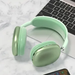 Green P9 Wireless Bluetooth Headphones.