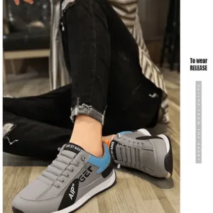 Grey Wide Men’s Casual Sneakers