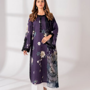 Iznik 3PC Dhanak Digital Printed Bana Dora Style-04