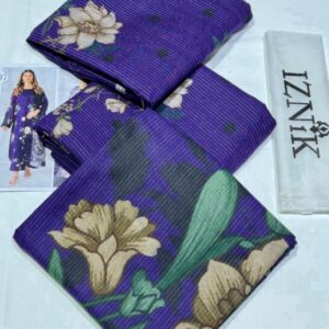 Iznik 3PC Dhanak Digital Printed Bana Dora Style-3