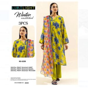 Lime Light Khaddar 3PC Glitter Printed Exclusive Collection-2