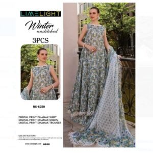 Lime Light Khaddar 3PC Glitter Printed Exclusive Collection-03