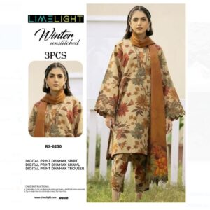 Lime Light Khaddar 3PC Glitter Printed Exclusive Collection-07