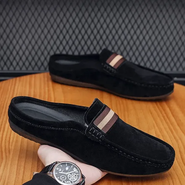 Men's Casual Leather Crocs Loafers Slip-ons Palm Slippers Sandals.