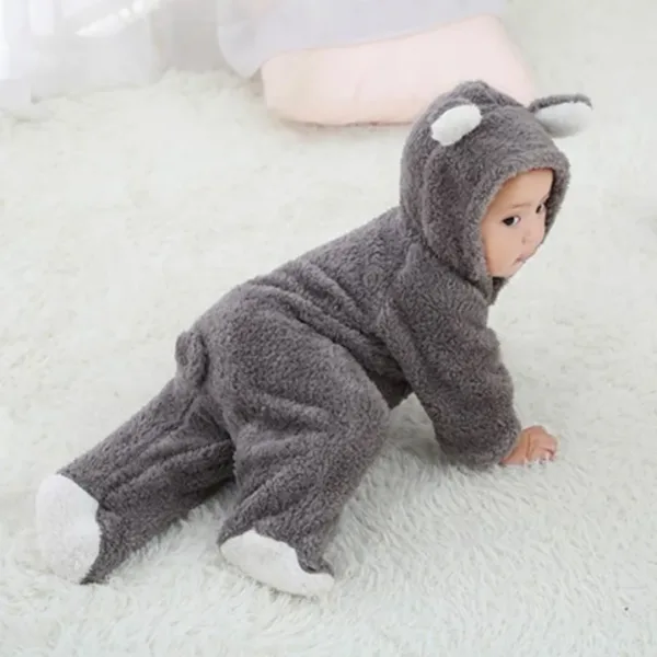 Newborn Baby Plush Bodysuit Jumpsuit