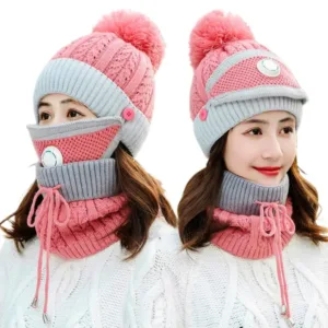 Pink Dachi Winter Cap Set