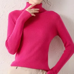 Pink ITOOLIN Women’s Turtleneck Sweater - Casual Soft Cashmere Pullovers for Winter