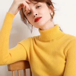 Yellow ITOOLIN Women’s Turtleneck Sweater - Casual Soft Cashmere Pullovers for Winter