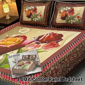 Gul Ahmad 3 Piece Pure Branded Cotton Bedsheet Set-016