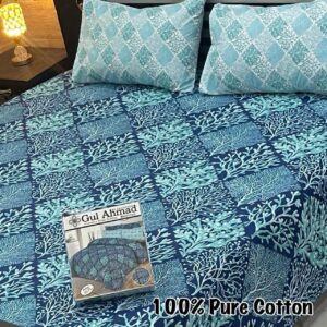 Gul Ahmad 3 Piece Pure Branded Cotton Bedsheet Set-011