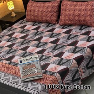 Sapphire 3 Piece Pure Branded Cotton Bedsheet Set-05